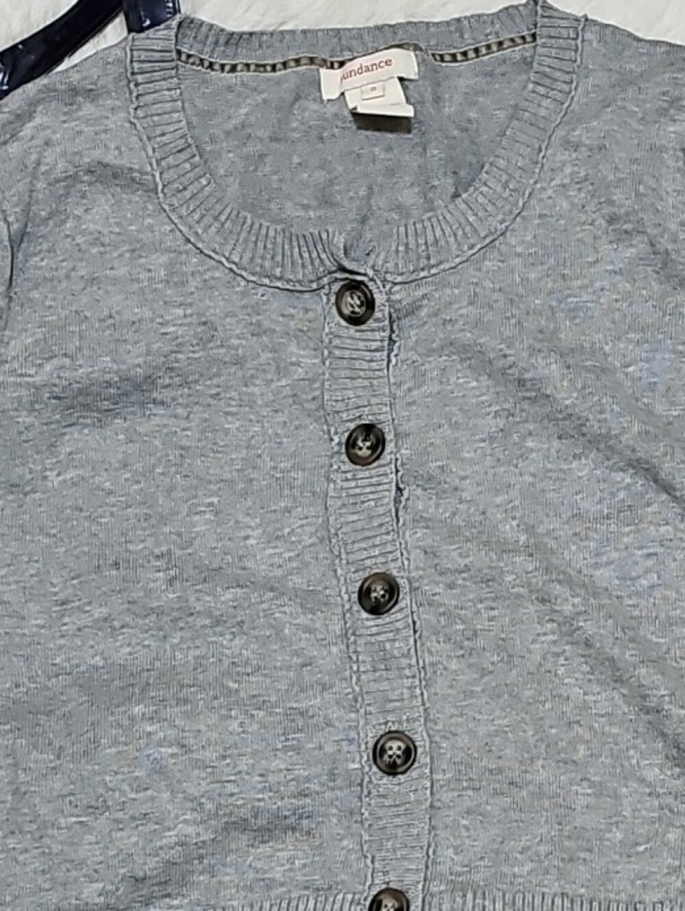 Sundance Light Gray Button-Front Women's Cardigan